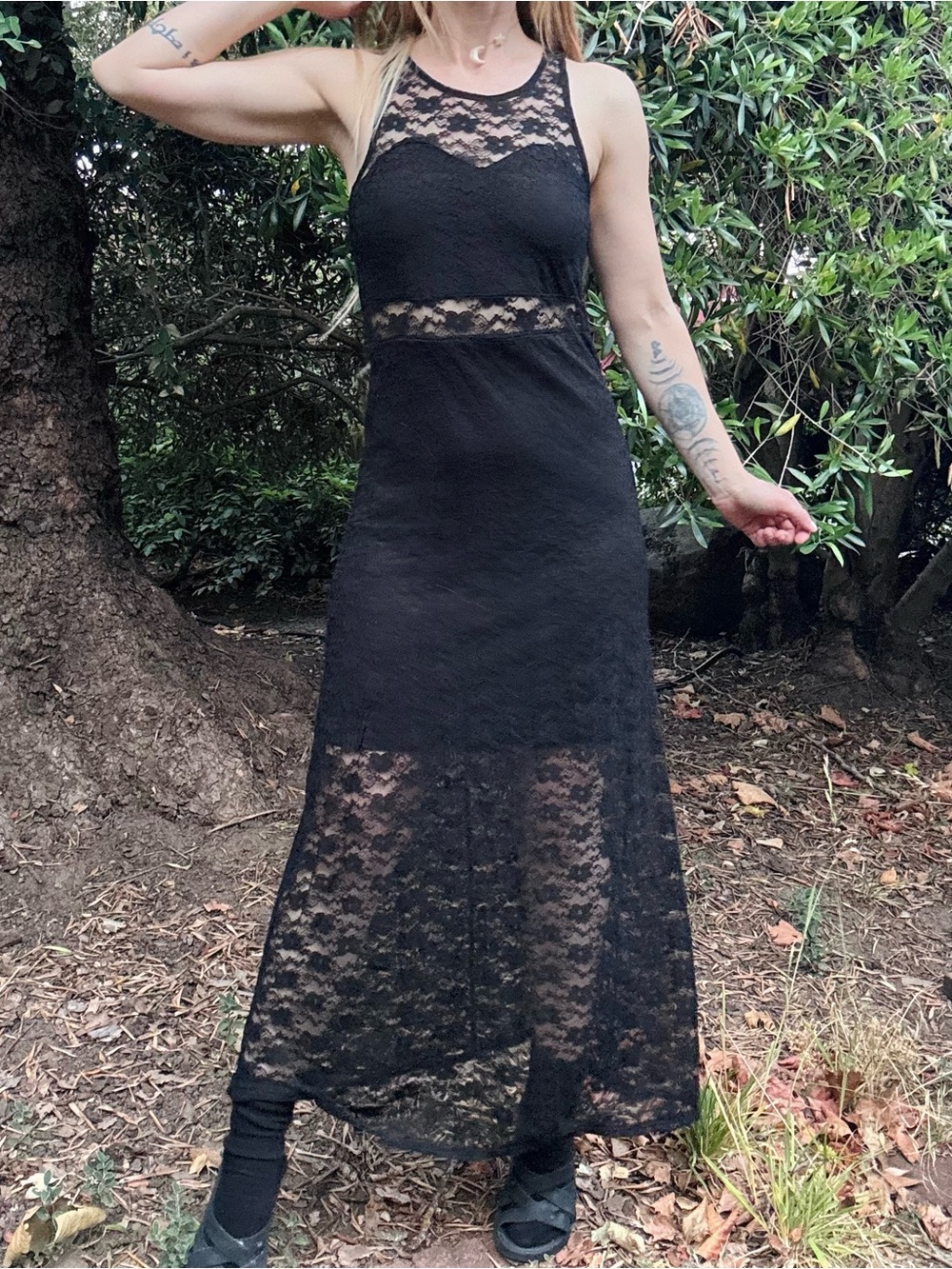 Black Lace Maxi Dress